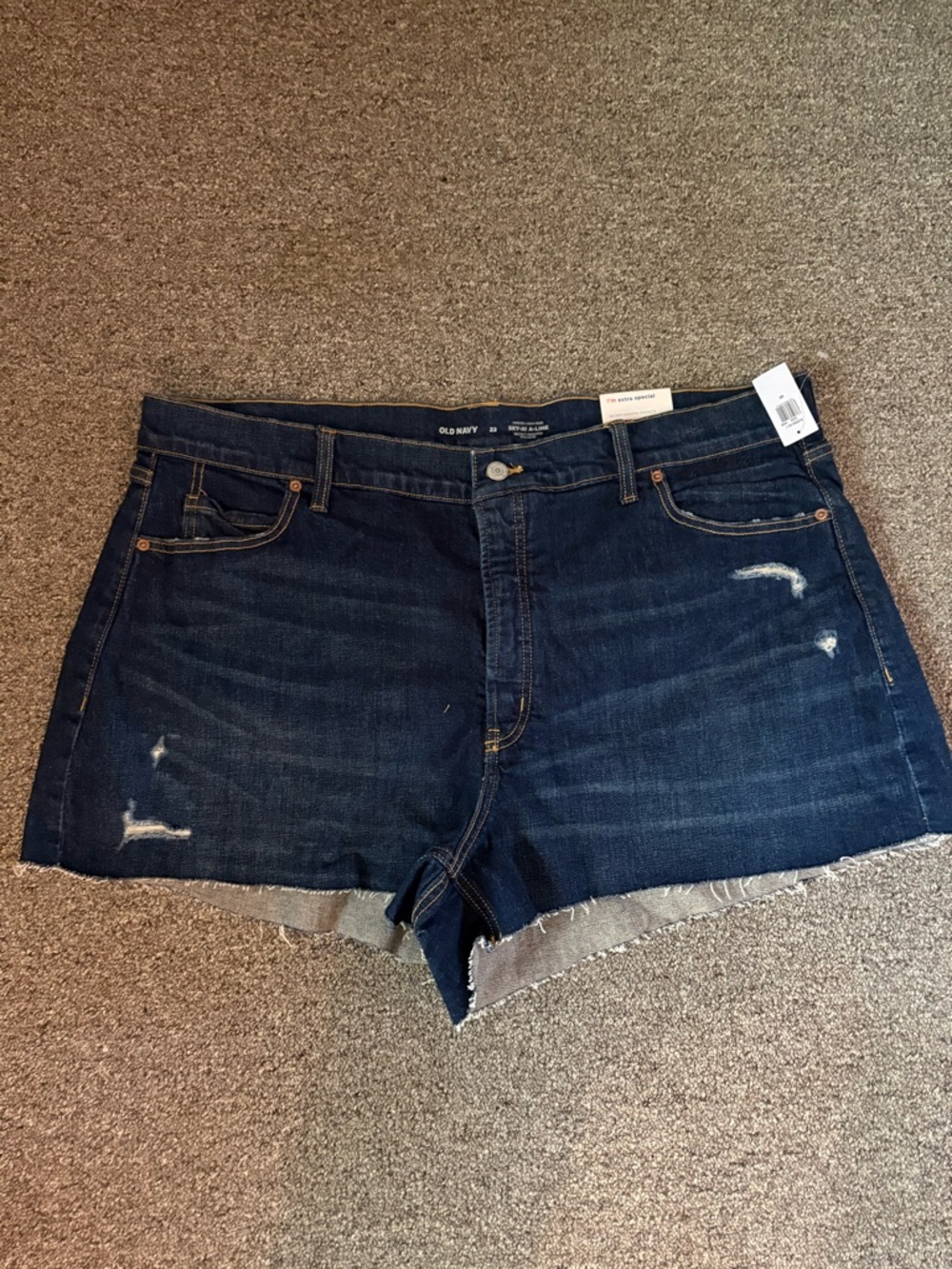 Old Navy Dark Indigo Distressed Denim Cutoff Shorts